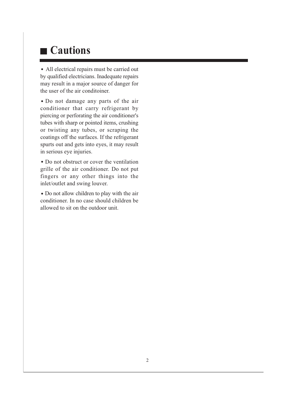 Cautions | haier AB482XCAAA AB242XCAAA User Manual | Page 4 / 35