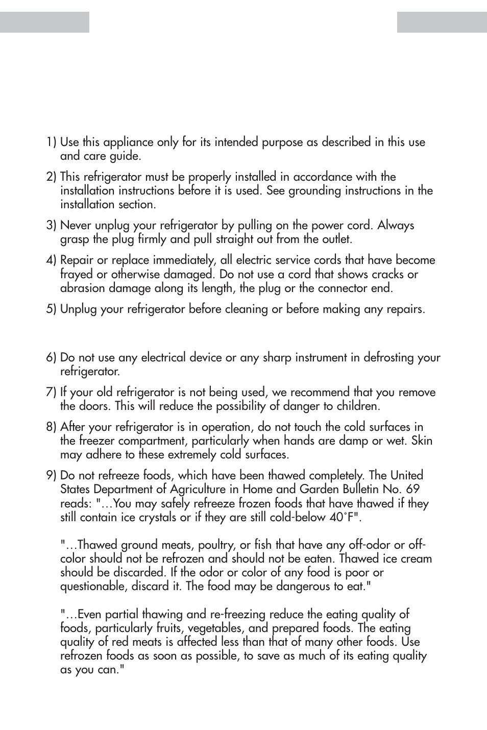 Safety precautions | haier HDE11WNA User Manual | Page 2 / 68