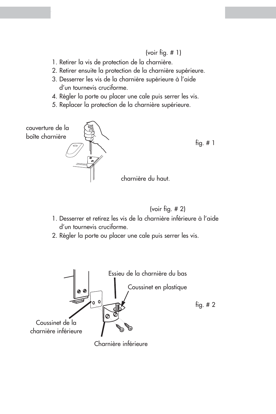 Alignement de la porte | haier HDE11WNA User Manual | Page 30 / 68