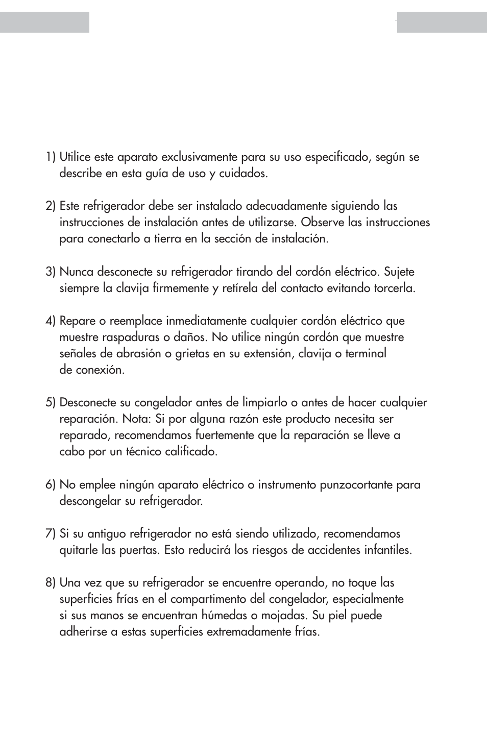 Instrucciones precautorias | haier HDE11WNA User Manual | Page 45 / 68