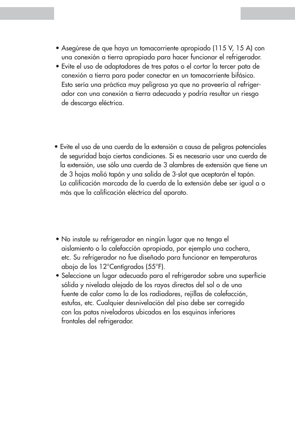 El uso de cuerdas de extensión | haier HDE11WNA User Manual | Page 51 / 68