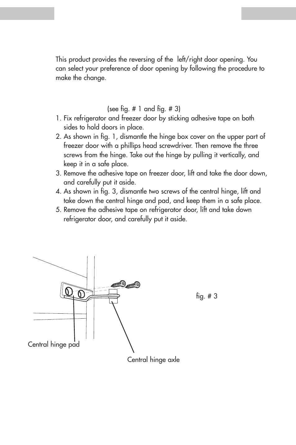 Reversing the door swing | haier HDE11WNA User Manual | Page 9 / 68