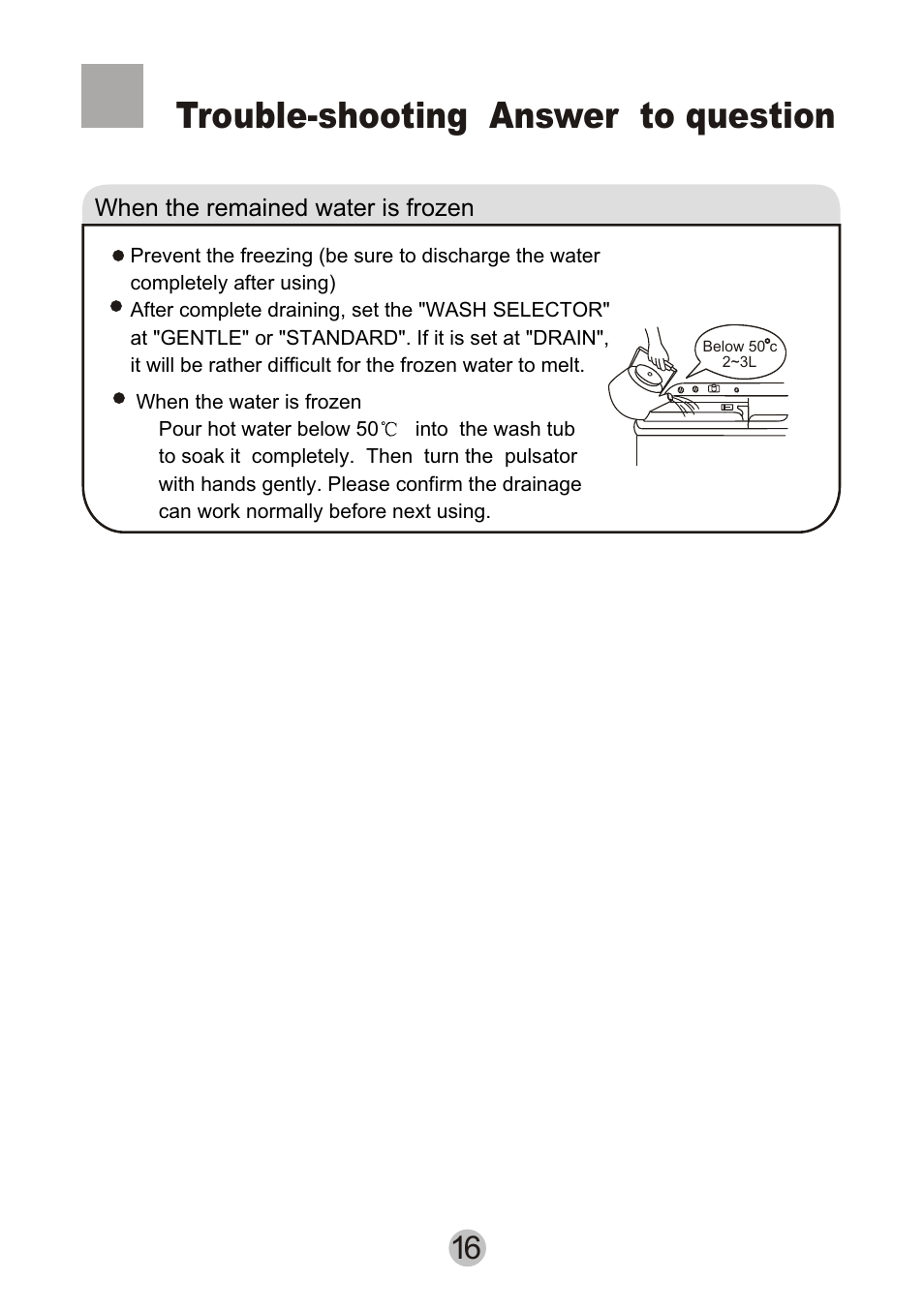 Trouble-shooting answer to question | haier HWM80-27S User Manual | Page 18 / 20