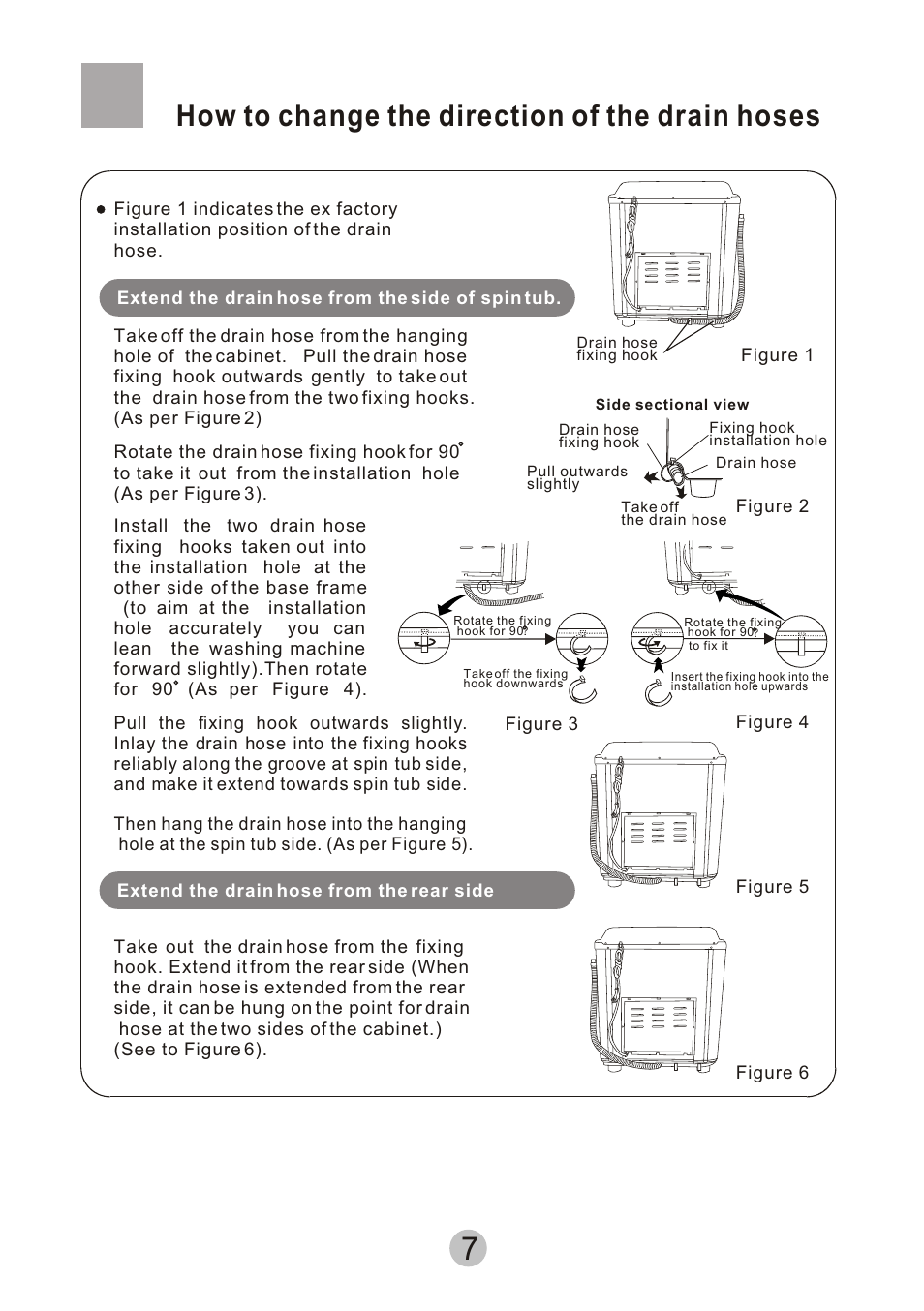 How to change the direction of the drain hoses | haier HWM80-27S User Manual | Page 9 / 20