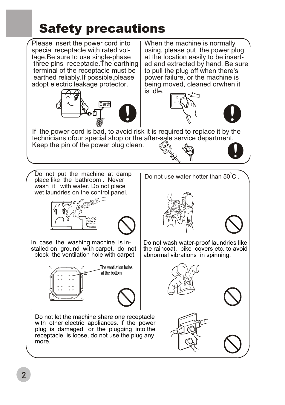 Safety precautions | haier XQB60-68 User Manual | Page 4 / 19