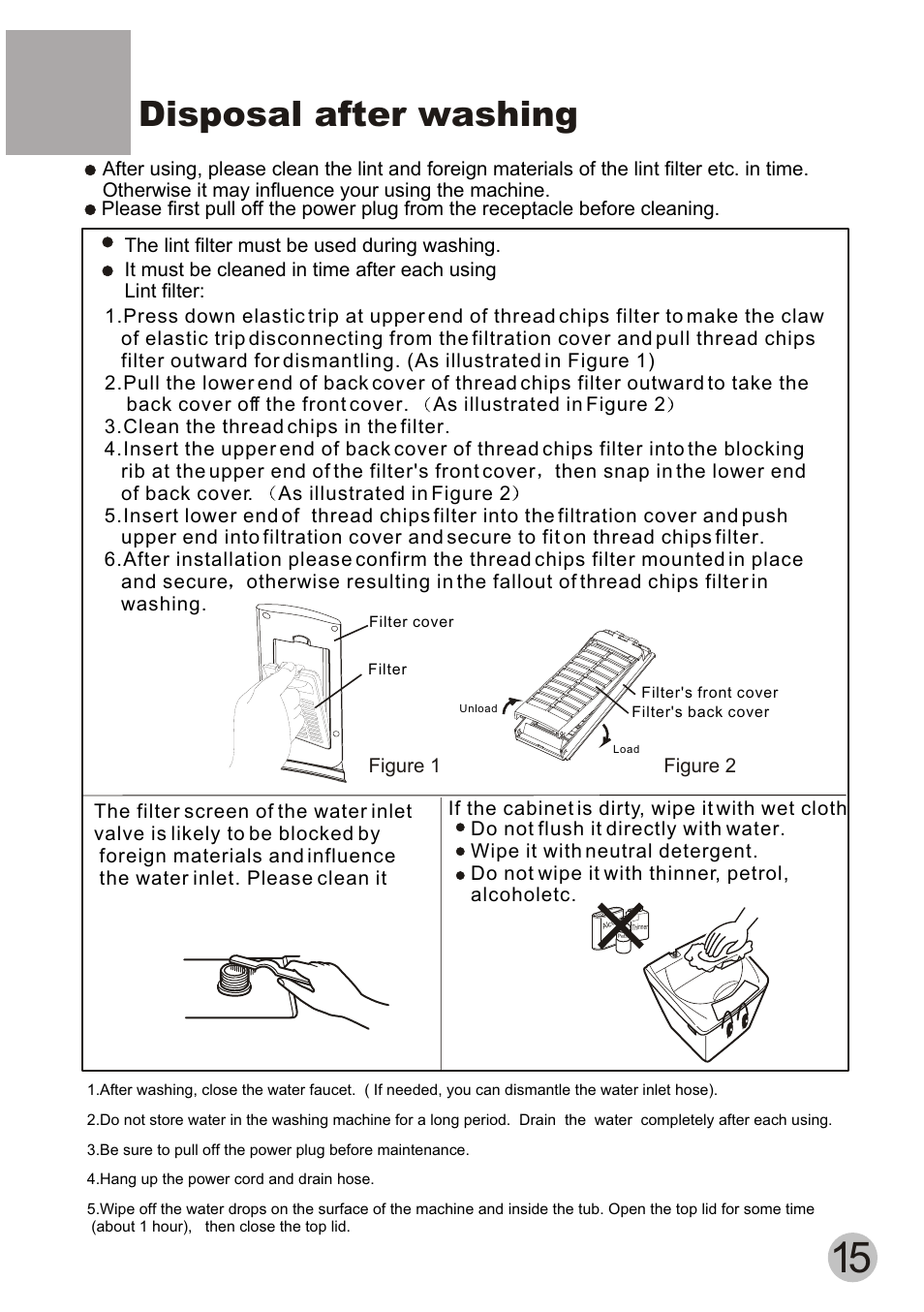 Disposal after washing | haier HWM50-18 B User Manual | Page 17 / 20