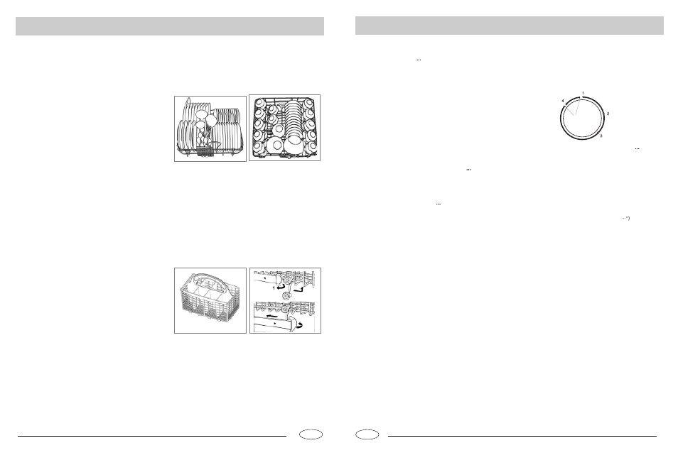 5 . loading the dishwasher, Turning on the appliance | haier DW12-EBM User Manual | Page 4 / 6