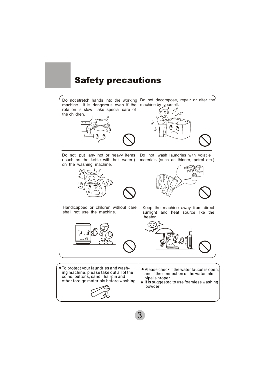 Safety precautions | haier HWM130-113S User Manual | Page 5 / 18