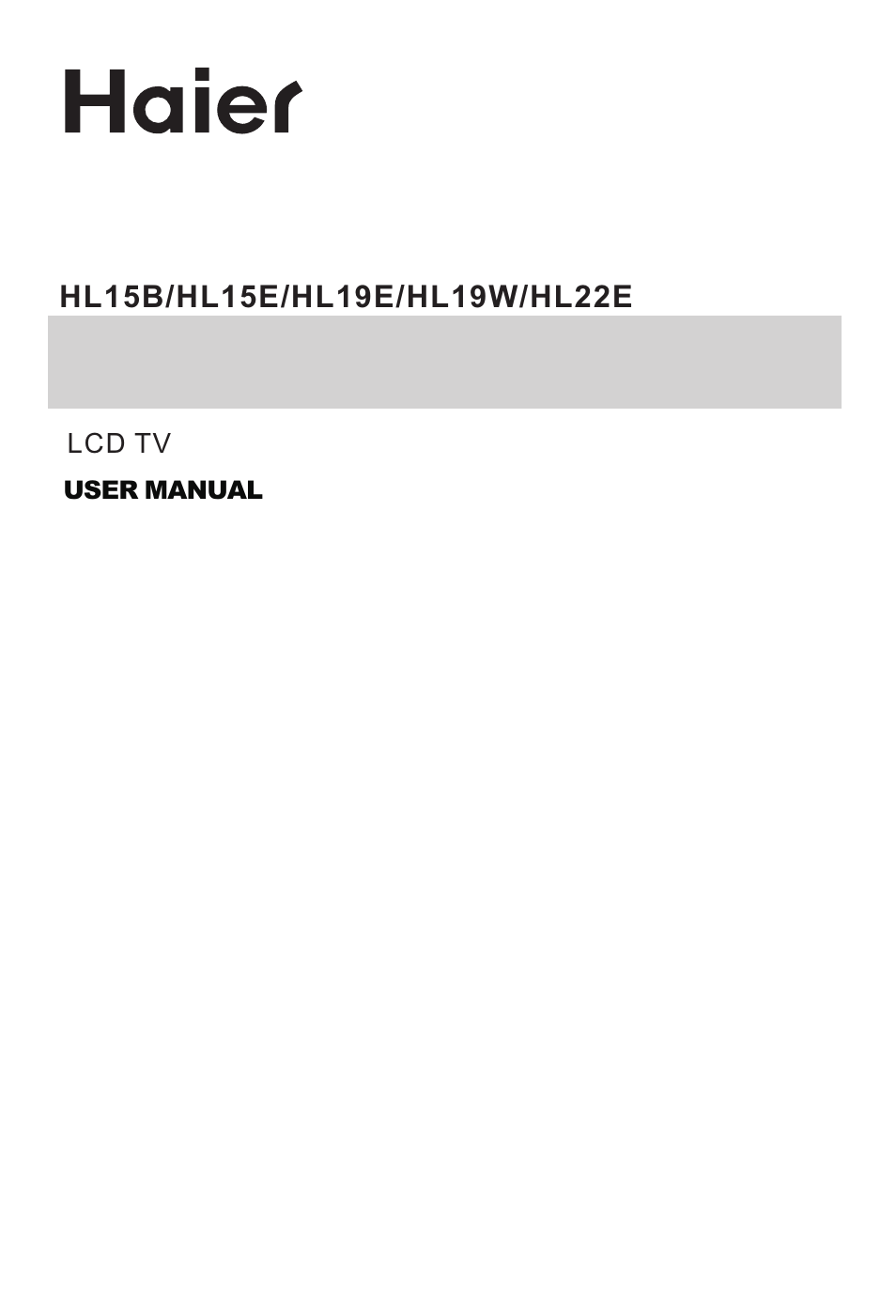 haier HL15B User Manual | 33 pages