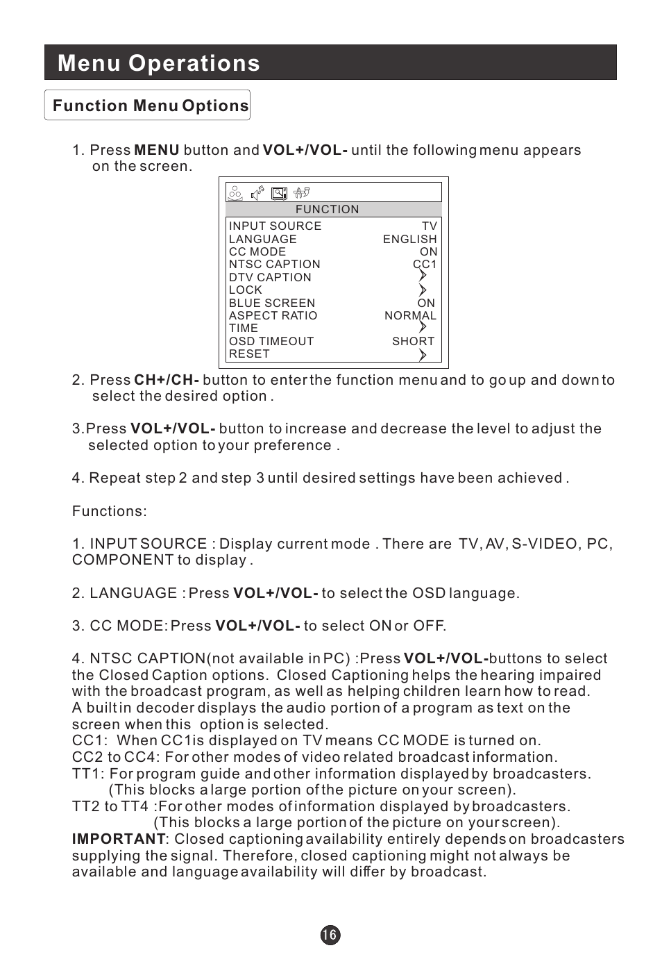 Menu operations | haier HL15B User Manual | Page 21 / 33