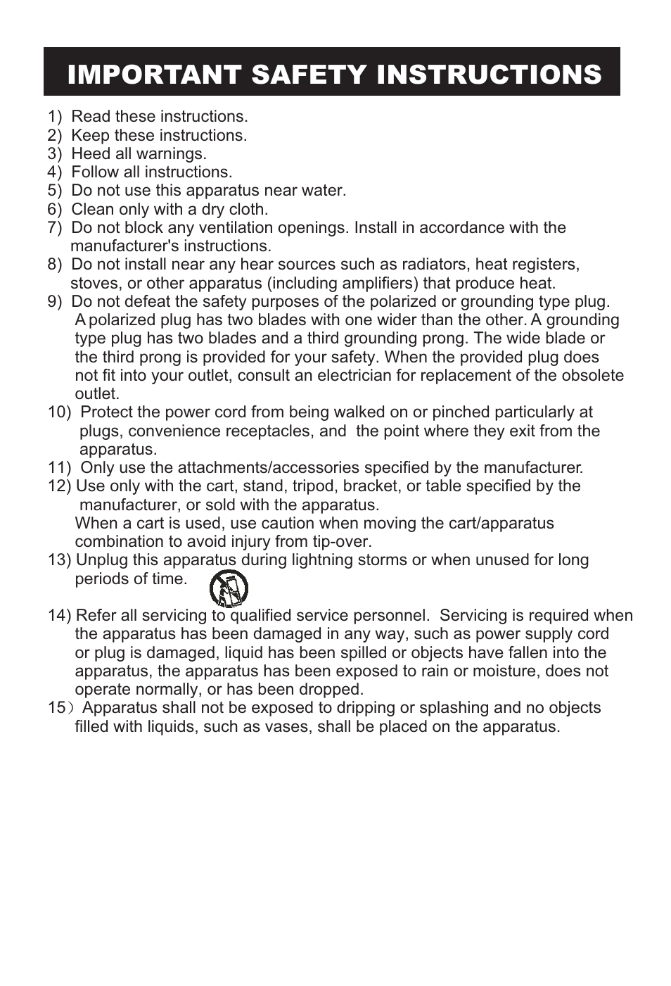 Important safety instructions | haier HL15B User Manual | Page 3 / 33