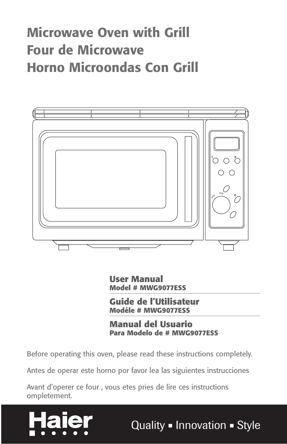 haier MWG9077ESS User Manual | 20 pages