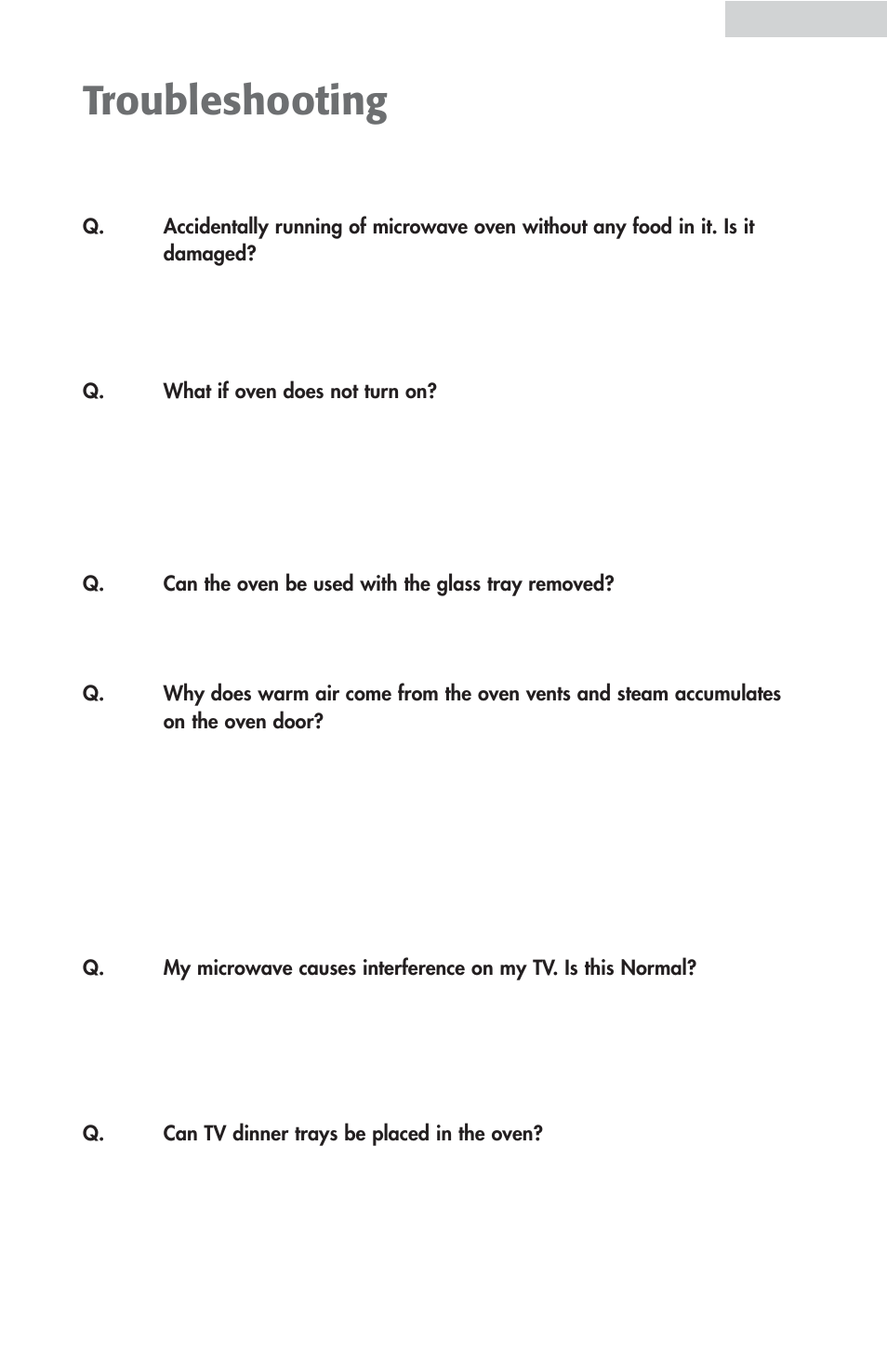 Troubleshooting | haier MWG9077ESS User Manual | Page 17 / 20