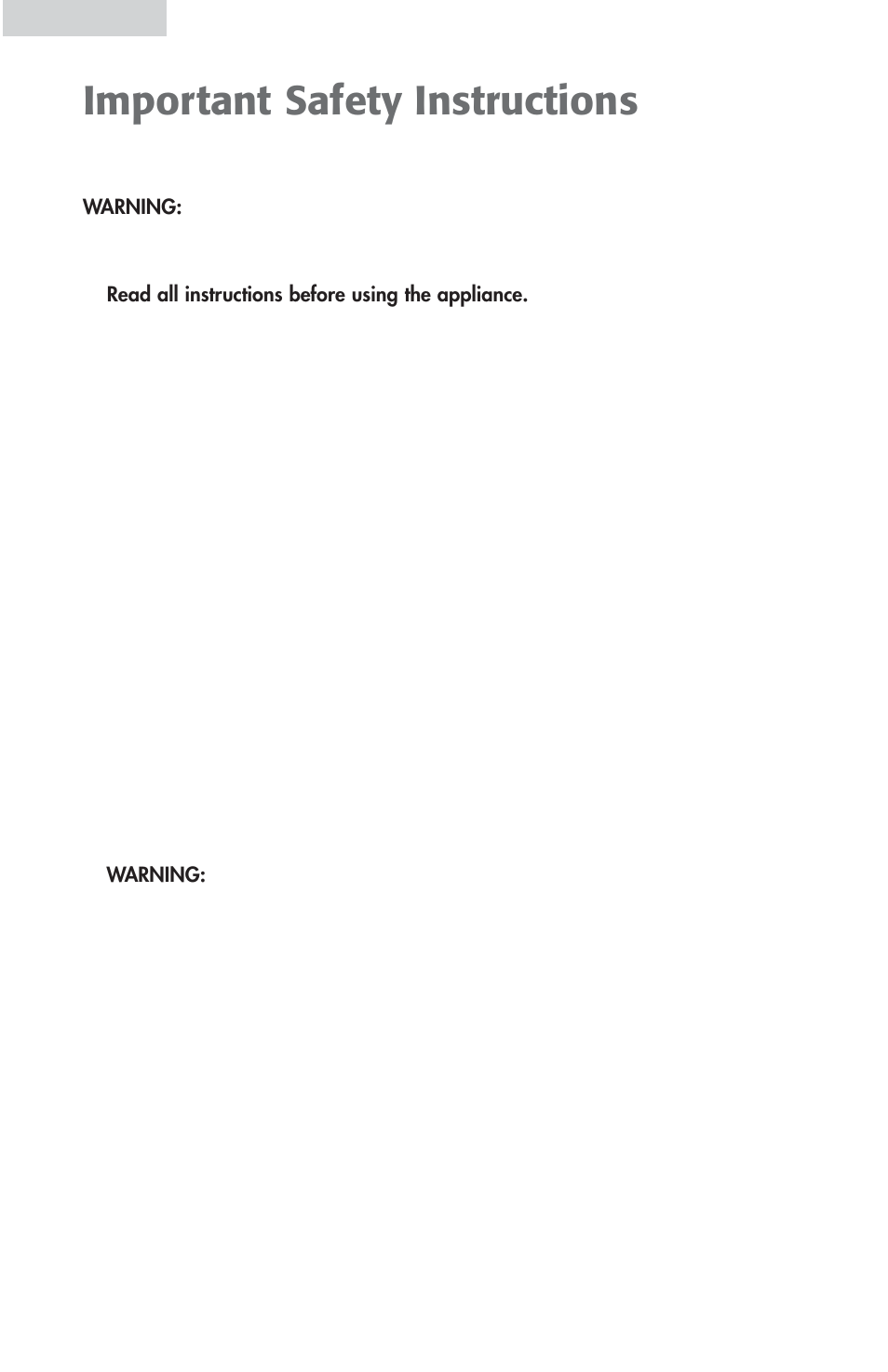 Important safety instructions | haier MWG9077ESS User Manual | Page 4 / 20