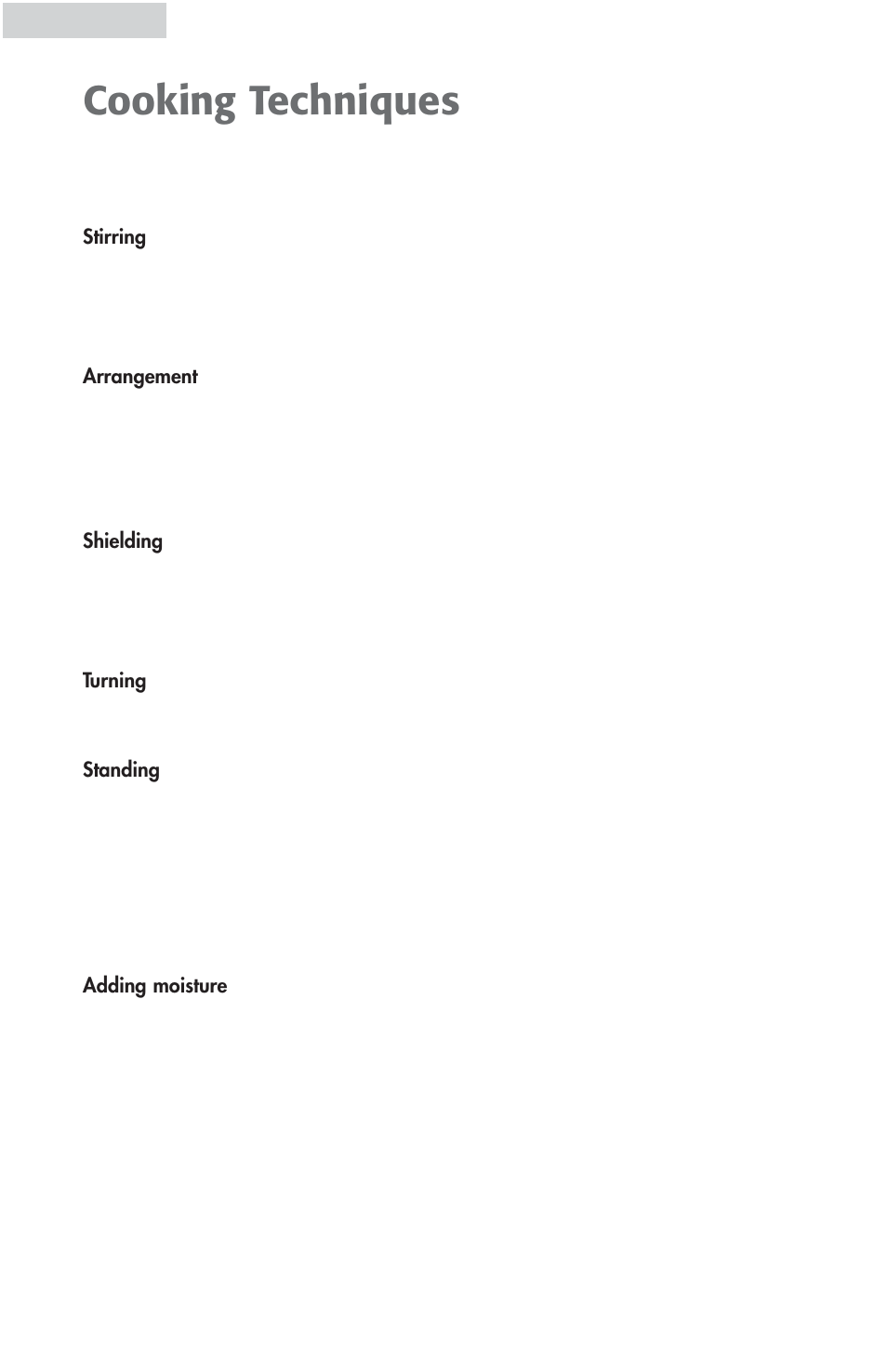 Cooking techniques | haier MWG9077ESS User Manual | Page 8 / 20