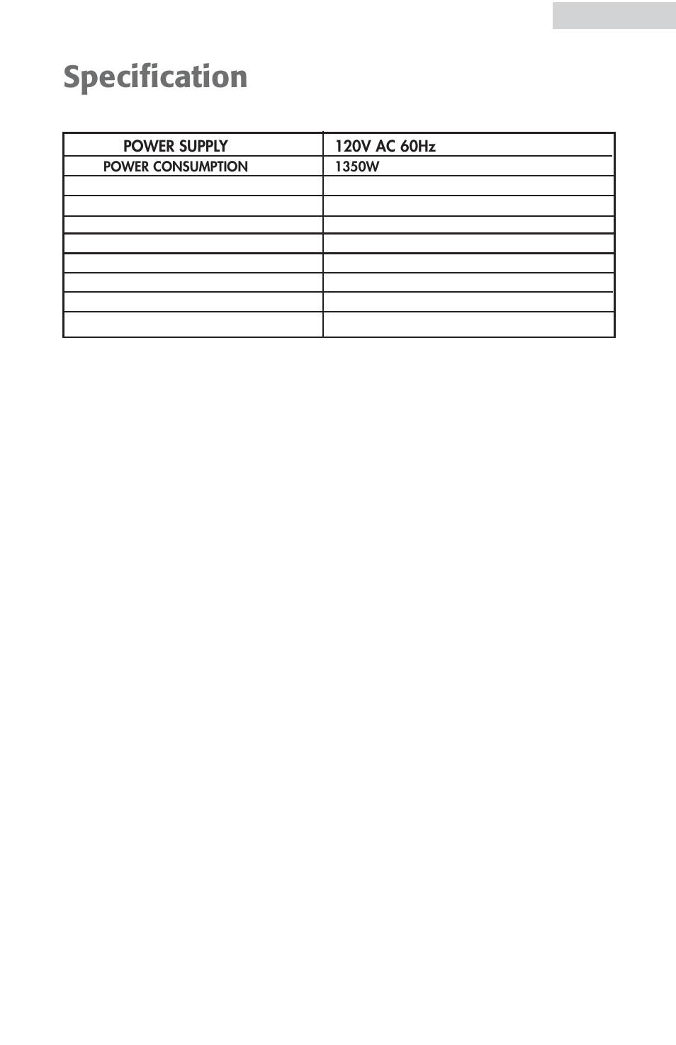 Specification | haier MWG9077ESS User Manual | Page 9 / 20