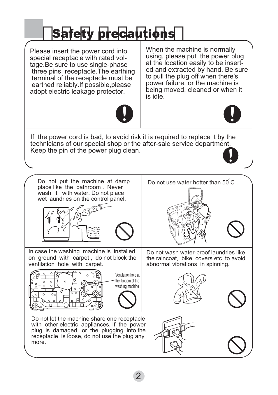 Safety precautions | haier HWM130-0523S User Manual | Page 4 / 19
