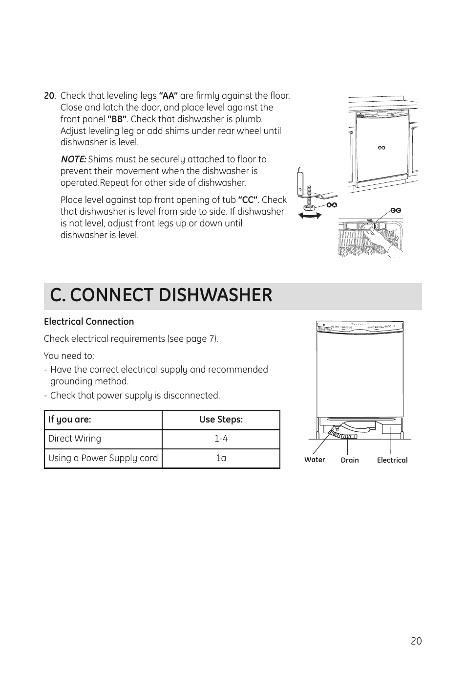 C. connect dishwasher | haier DWL3025 User Manual | Page 21 / 28