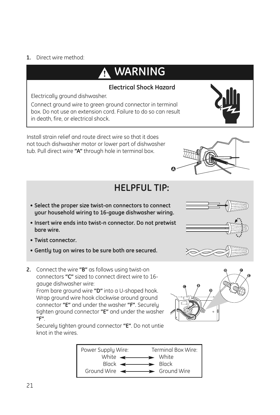 Warning, Helpful tip | haier DWL3025 User Manual | Page 22 / 28