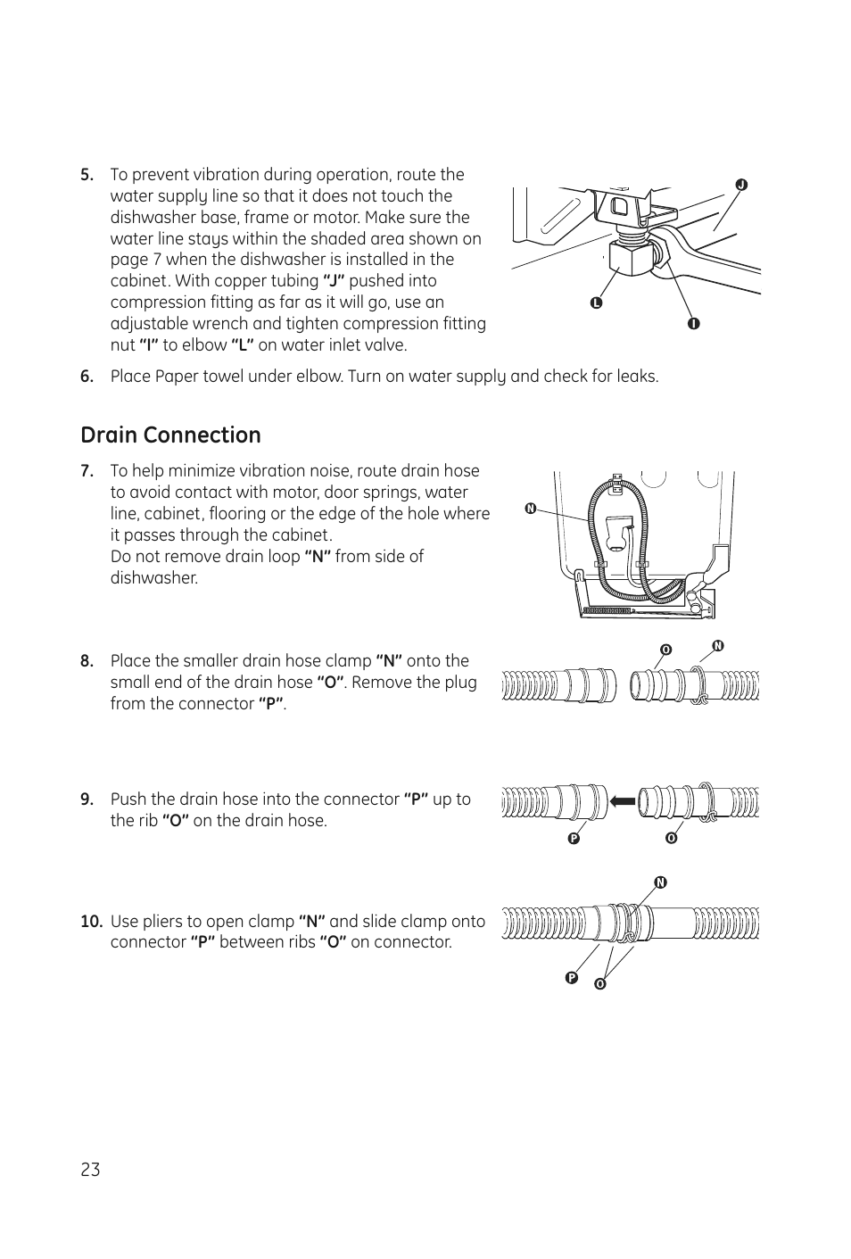 Drain connection | haier DWL3025 User Manual | Page 24 / 28