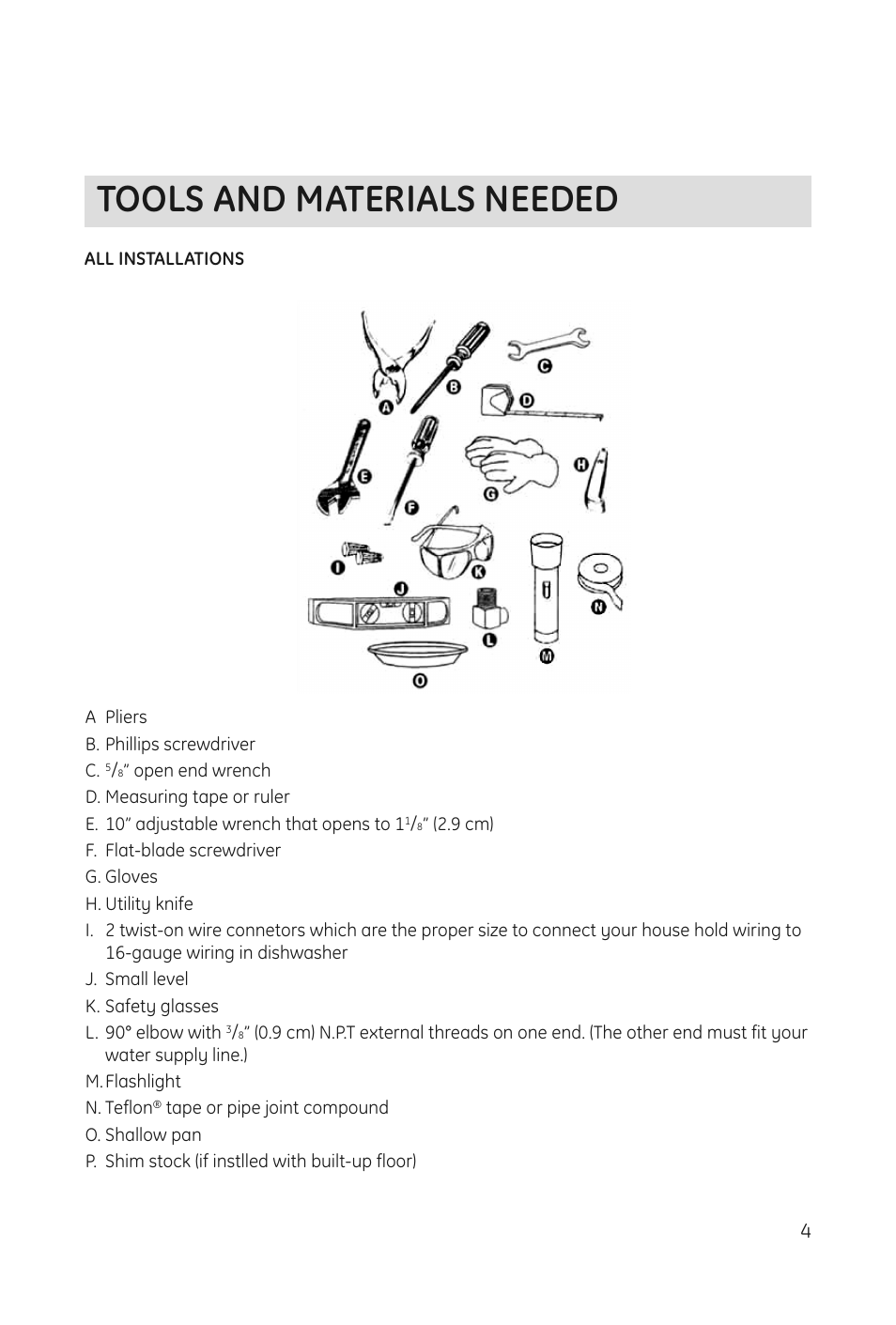 Tools and materials needed | haier DWL3025 User Manual | Page 5 / 28