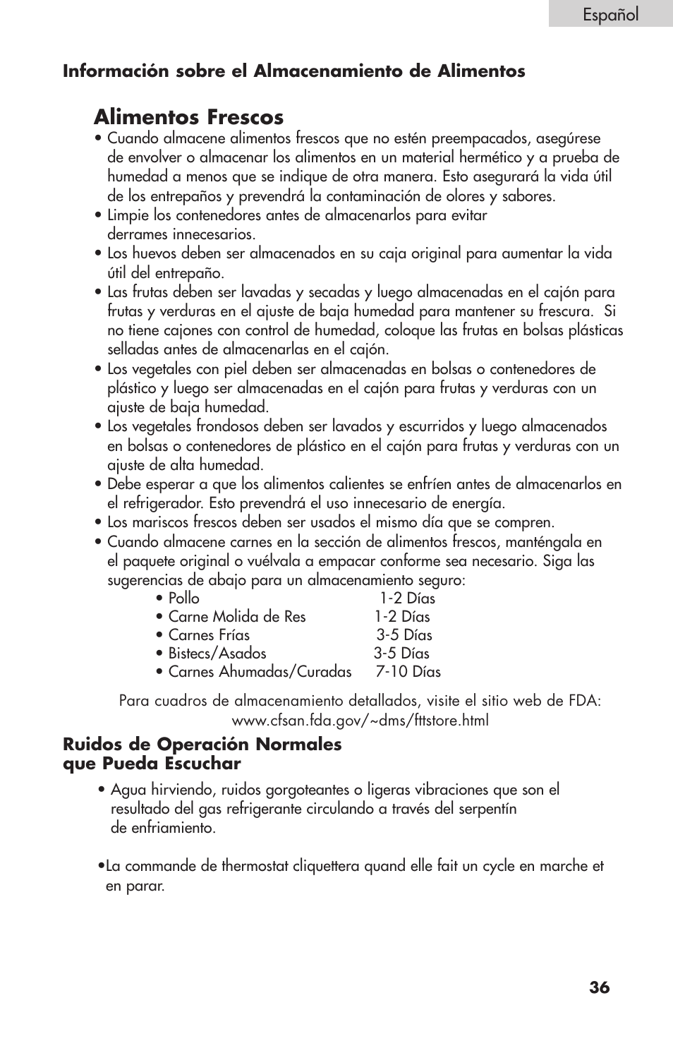 Alimentos frescos | haier BC100GS User Manual | Page 37 / 44
