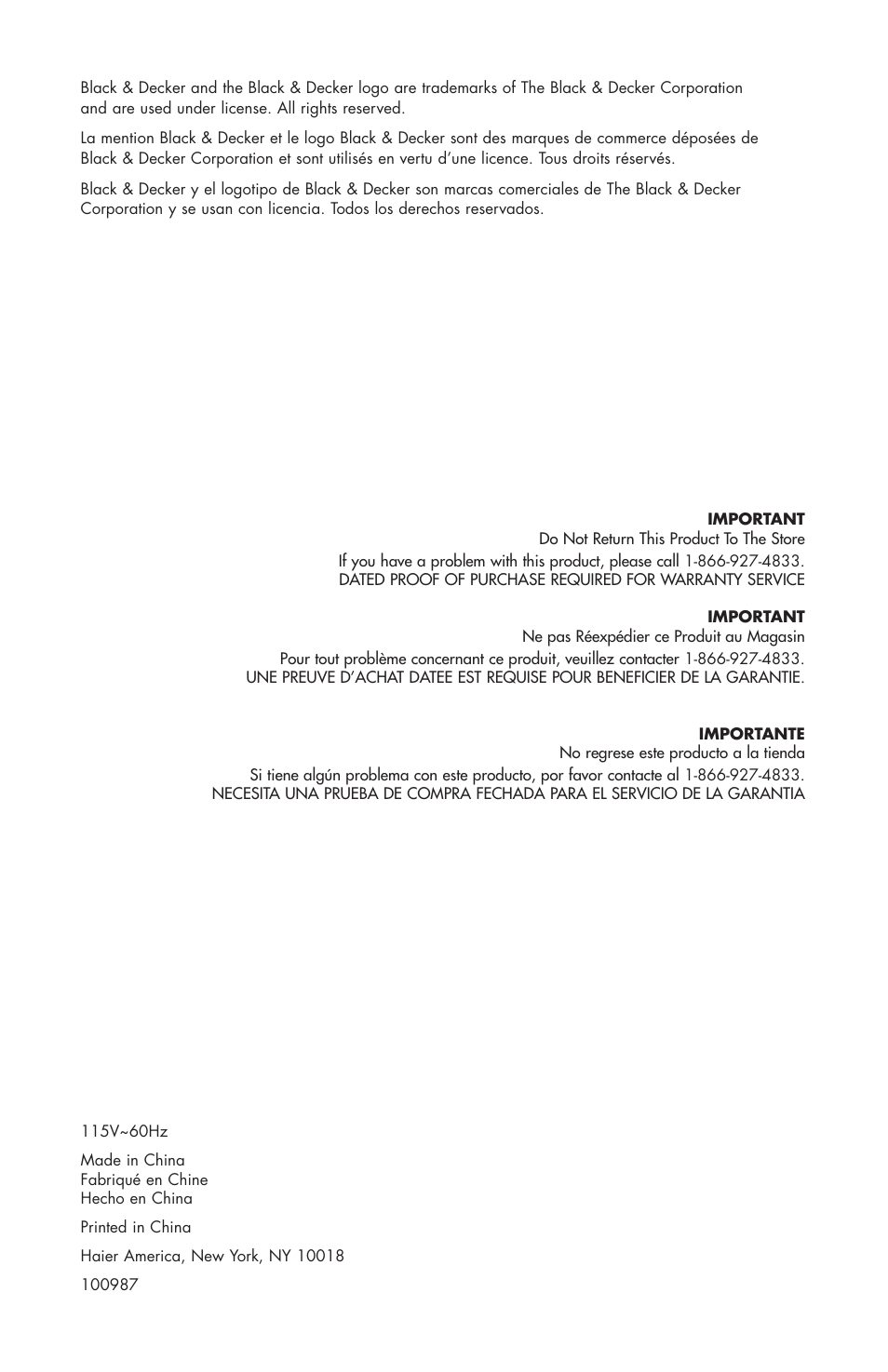 haier BC100GS User Manual | Page 44 / 44