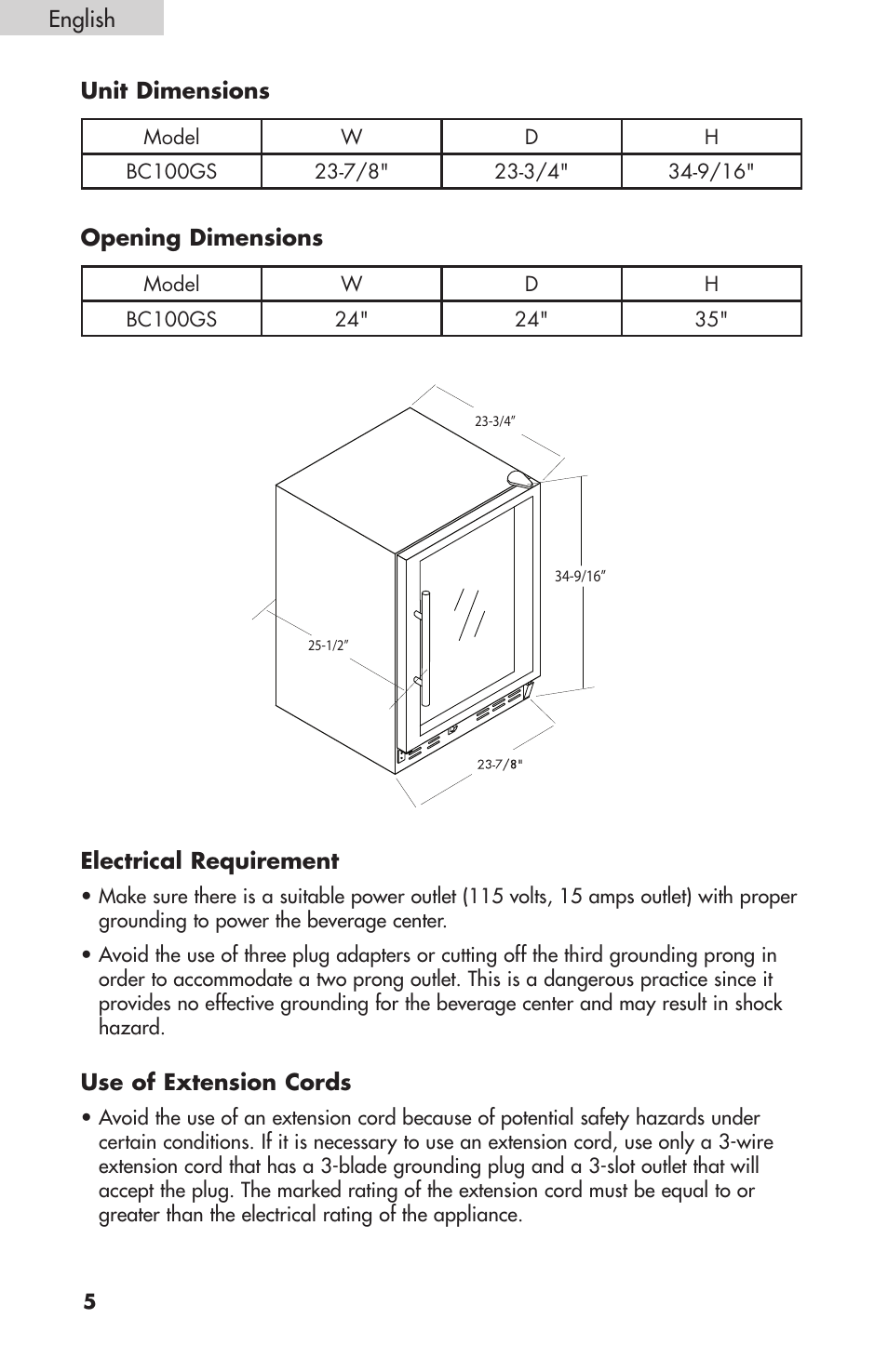 haier BC100GS User Manual | Page 6 / 44