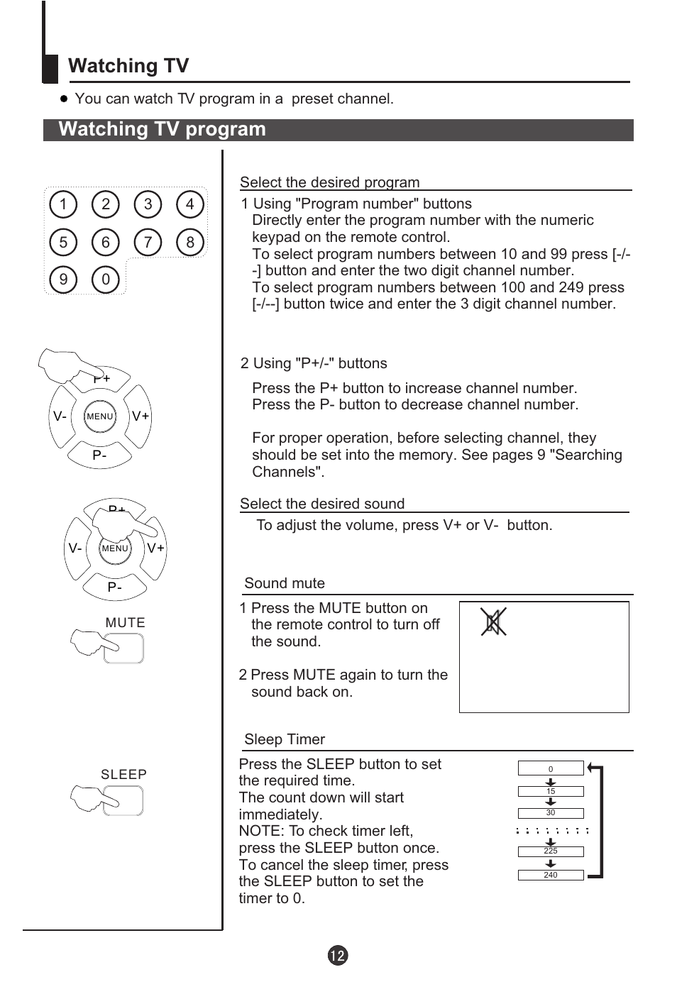 Watching tv watching tv program | haier DTA-2198 User Manual | Page 13 / 64