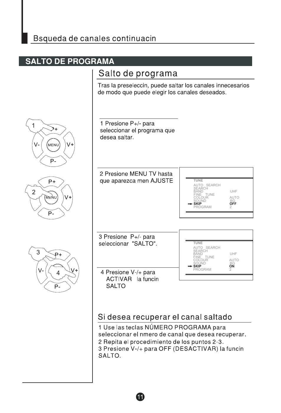 P+ p- v- v | haier DTA-2198 User Manual | Page 44 / 64