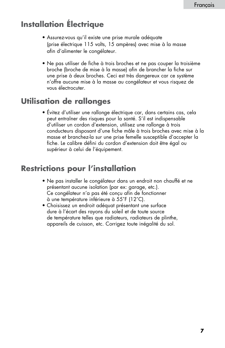 Installation électrique | haier LW145AW User Manual | Page 21 / 44