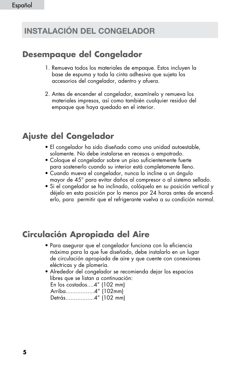 Instalación del congelador | haier LW145AW User Manual | Page 34 / 44