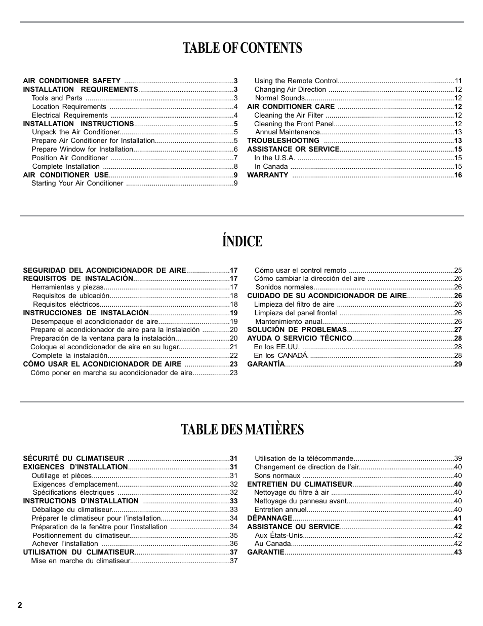 haier 0010518358 User Manual | Page 2 / 44