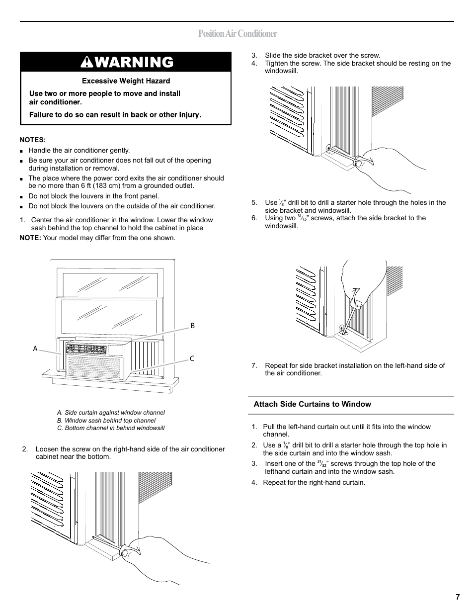 Position air conditioner | haier 0010518358 User Manual | Page 7 / 44