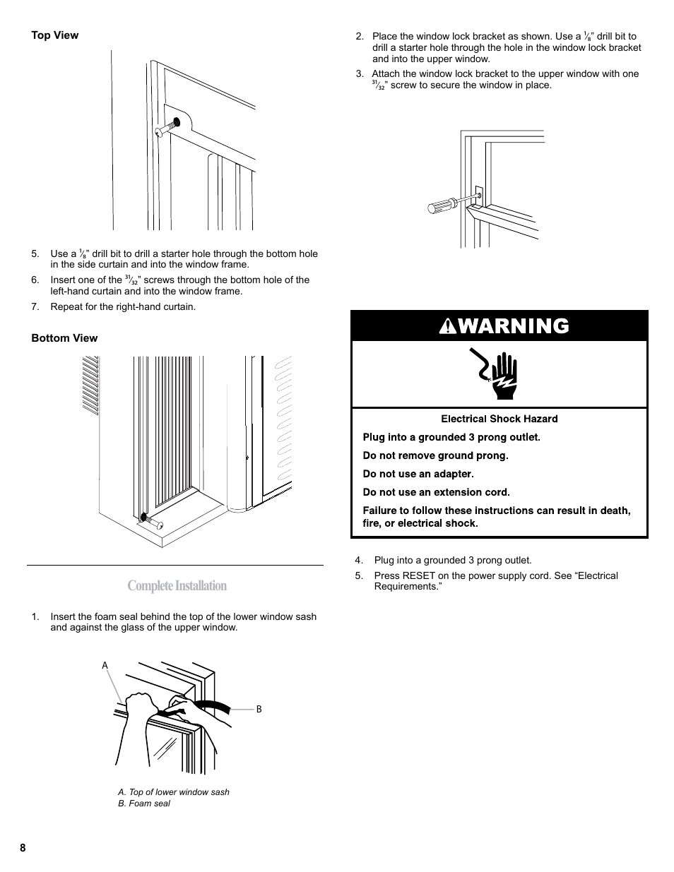 Complete installation | haier 0010518358 User Manual | Page 8 / 44