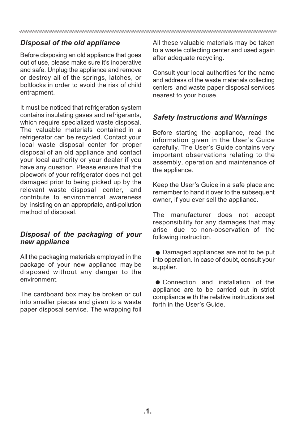 Cautions | haier HR-138AR User Manual | Page 2 / 12