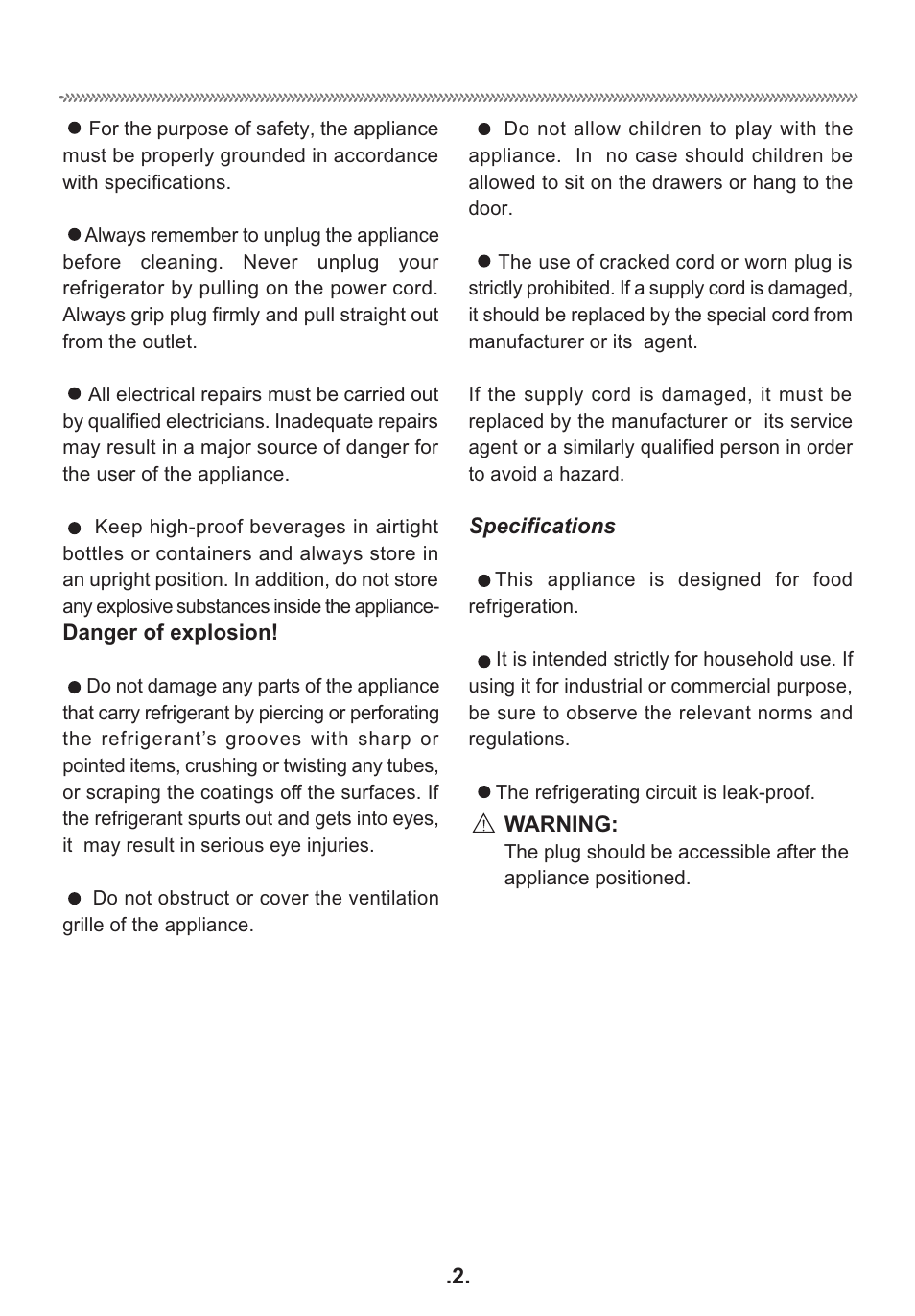 Cautions | haier HR-138AR User Manual | Page 3 / 12