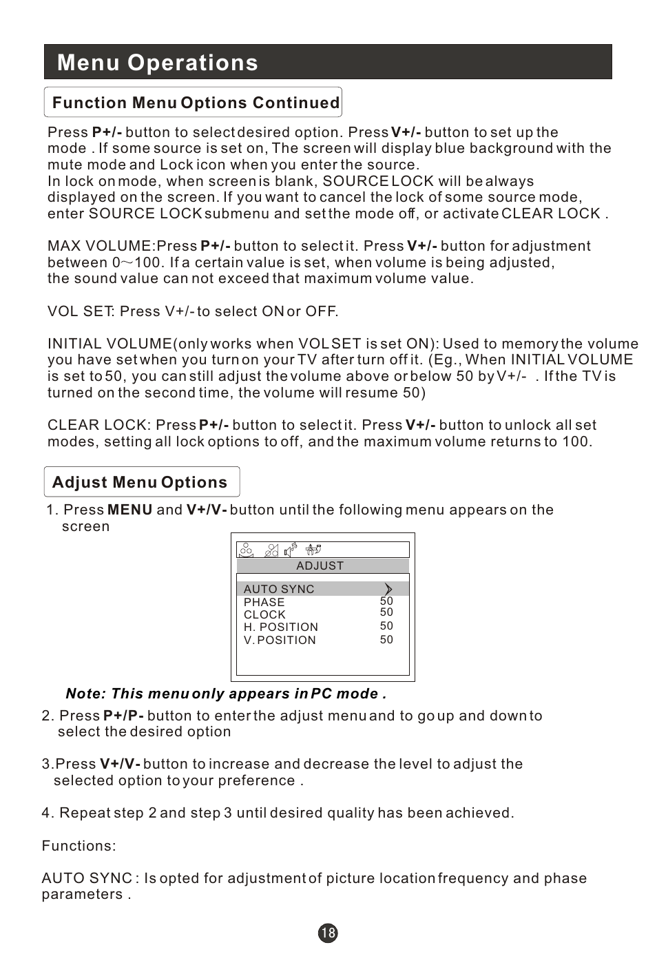 Т³гж 20, Menu operations | haier L15T11W-A User Manual | Page 20 / 43