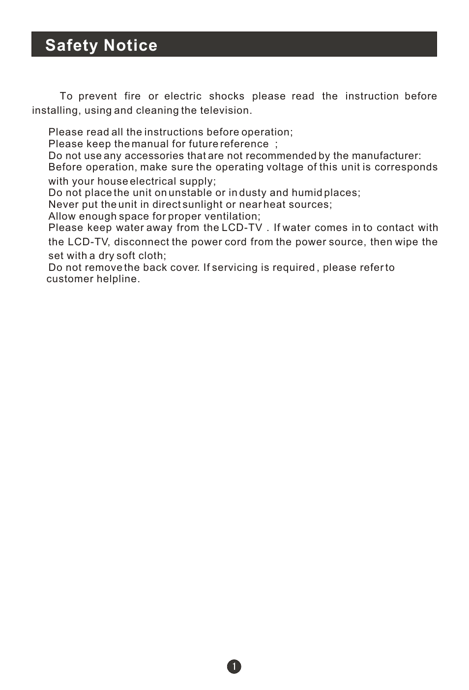 Т³гж 3, Safety notice | haier L15T11W-A User Manual | Page 3 / 43