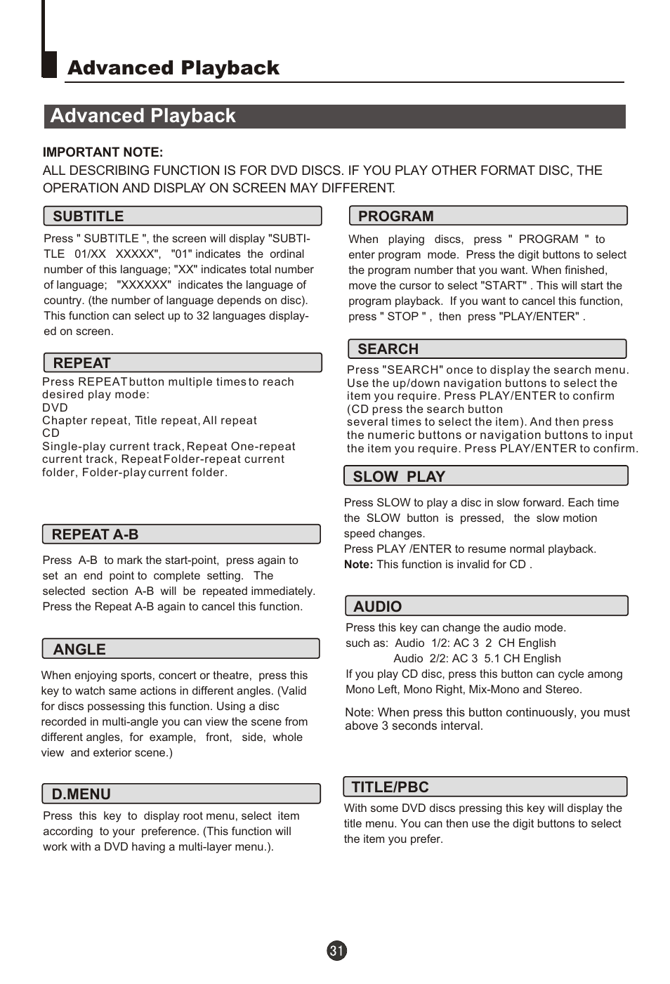 Т³гж 33, Advanced playback | haier L15T11W-A User Manual | Page 33 / 43