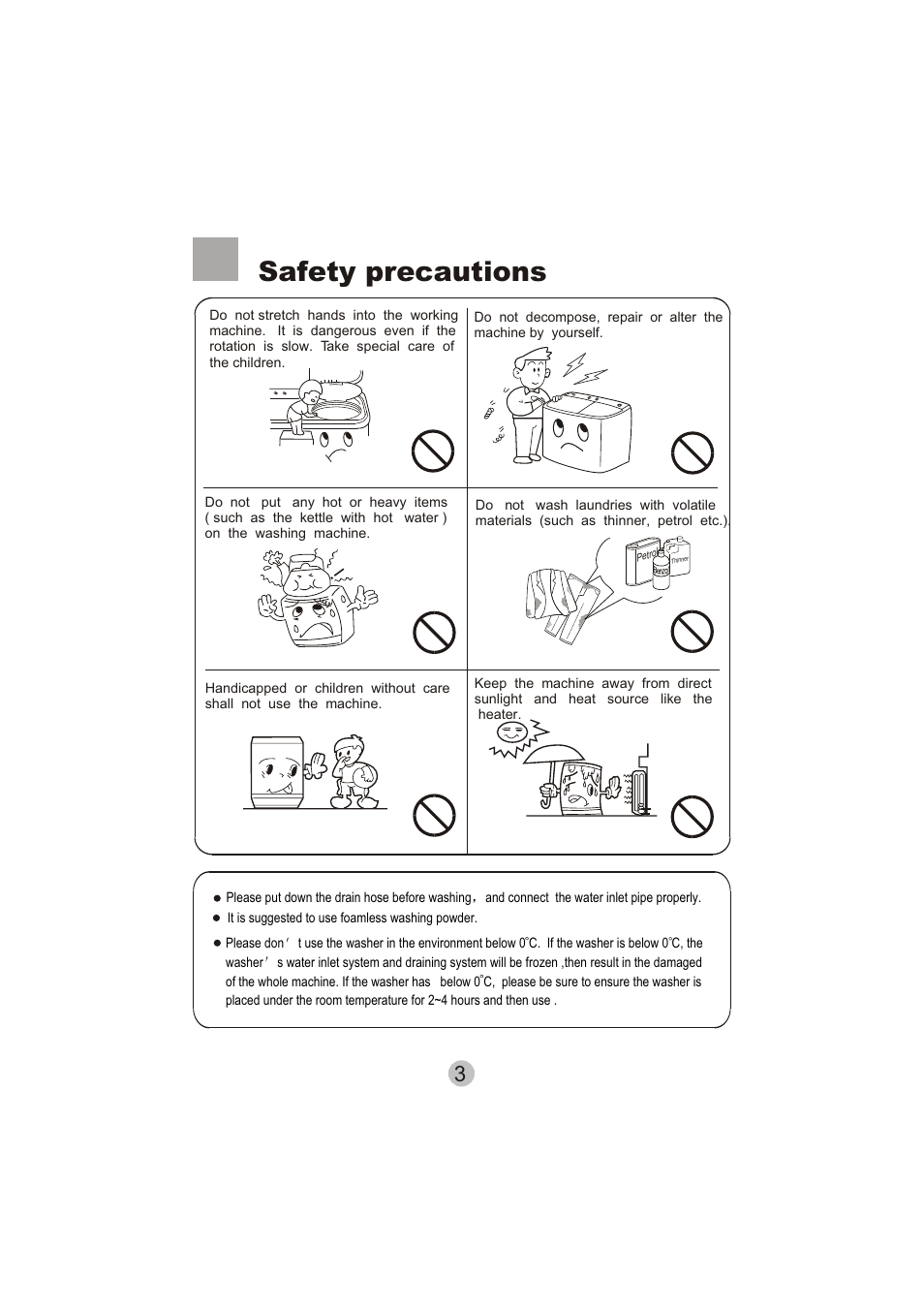Safety precautions | haier HWM60-0713S User Manual | Page 5 / 18