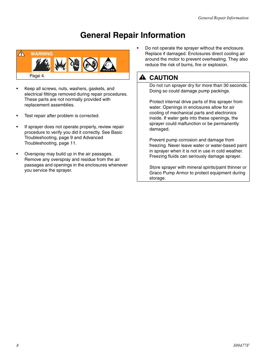 General repair information, Caution | haier MAGNUM 232738 User Manual | Page 8 / 30