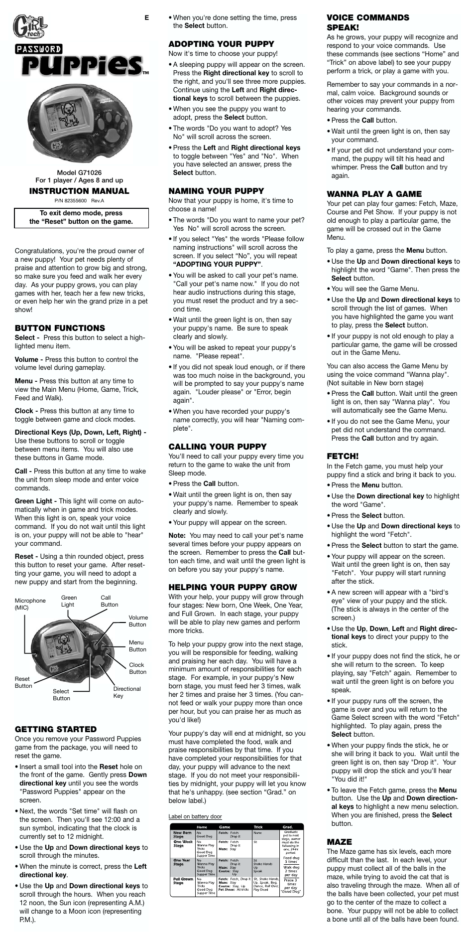 Hush Puppies PUPPIES G71026 User Manual | 2 pages