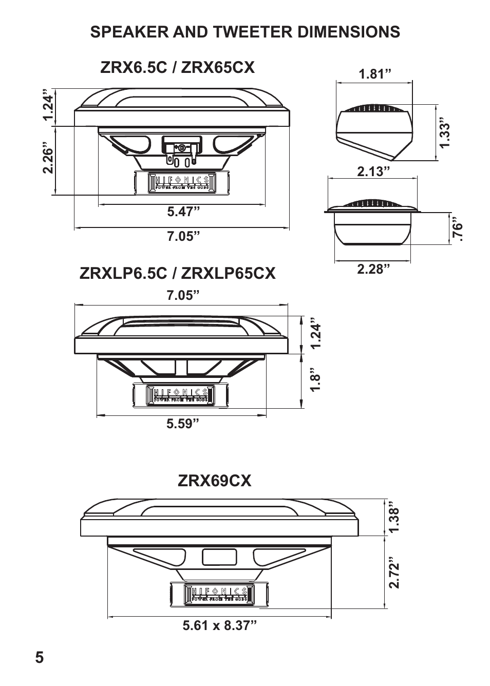 Hifionics ZRX6.5C User Manual | Page 6 / 10