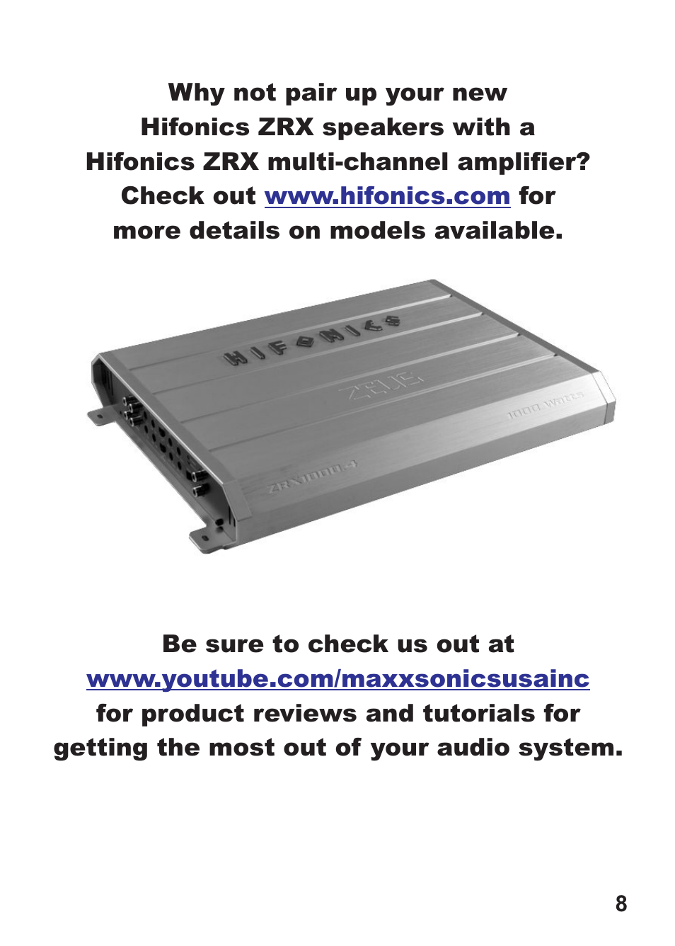 Hifionics ZRX6.5C User Manual | Page 9 / 10