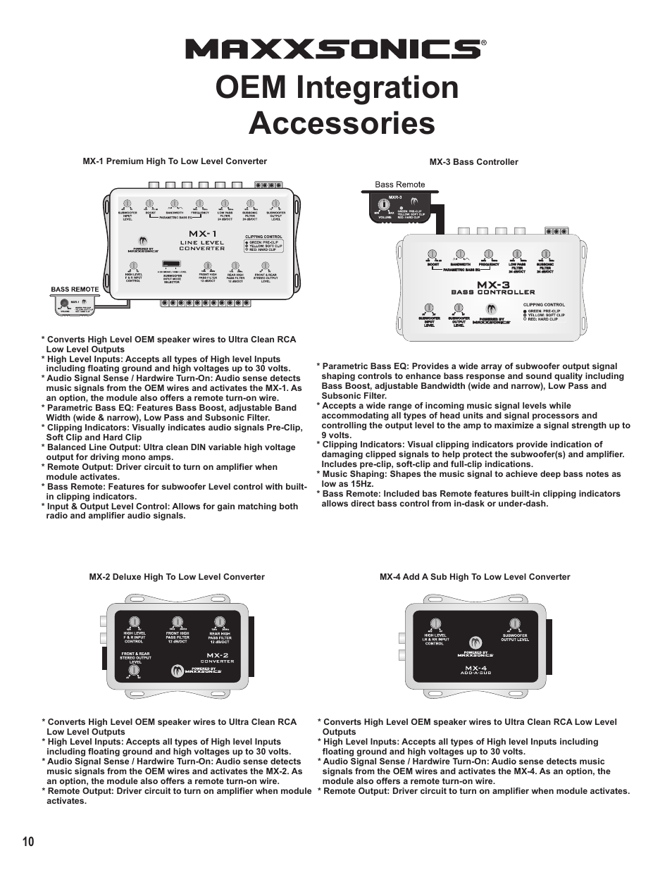 Oem integration accessories | Hifionics HS800.4 User Manual | Page 12 / 13