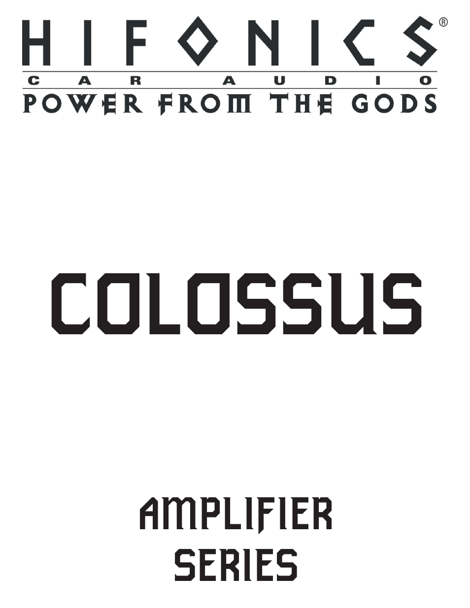 Hifionics Colossus User Manual | 12 pages