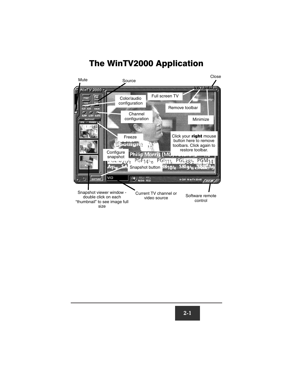 The wintv2000 application | Hauppauge WinTV USB User Manual | Page 16 / 59