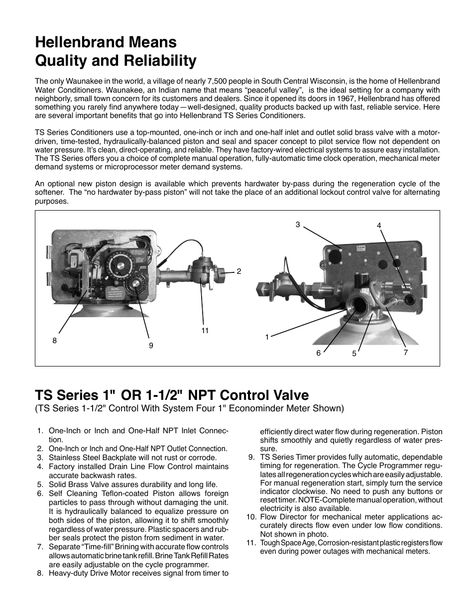 Hellenbrand means quality and reliability, Ts series 1" or 1-1/2" npt control valve | Hellenbrand TS Series User Manual | Page 2 / 4