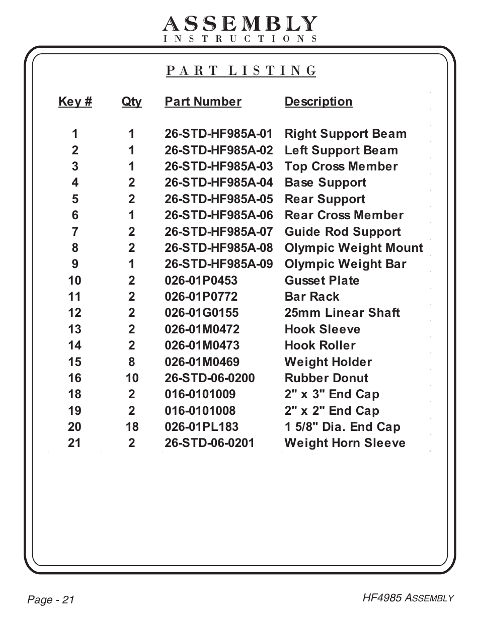 Hoist Fitness HF4985 User Manual | Page 22 / 32